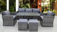 Image of RATTAN WICKER GARDEN OUTDOOR CUBE TABLE AND CHAIRS FURNITURE PATIO DINING SET 