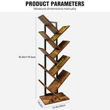 Image of Bookcase Tree-Shaped 9 Tier Bookshelf Display Rack Book Storage Shelves For Home