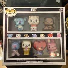 Image of BT21 Funko Pop Vinyl Figure Set of 7 pack BTS Koya RJ Shooky Mang Chimmy Tata