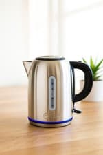Image of Russell Hobbs Buckingham Kettle Quiet Boil Brushed St Steel Blue LED 3kW 20460