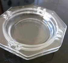 Image of 2 x Glass Ashtrays Clear Ash Tray Octagon Cigarette Smoking Home Pub Garden (B4)