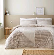 Image of Catherine Lansfield Larsson Geo Reversible Duvet set Double CHEAPEST ON EBAY