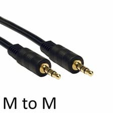 Image of 3.5mm (M) Stereo Plug to 3.5mm (M) Stereo Plug 2m Black OEM Cable