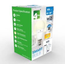 Image of 4lite Wiz Connected E27 Screw Warm White Smart LED Wi-Fi A60 Bulb 9W