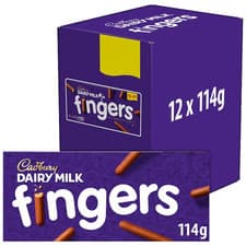 Image of Cadbury Dairy Milk Fingers Milk Chocolate Covered Biscuits 114g x 12