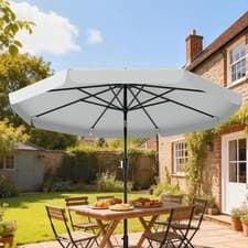 Image of 3 m Garden Parasol with Tilt Mechanism & Crank Handle, UPF 30+ Patio Umbrella