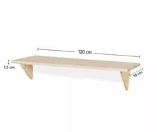 Image of Floating Wall Shelves Display Storage Wooden Shelf Natural Home Office Kitchen