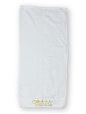 Image of Luxury 100% Cotton White Towel, 35x75 cm, Soft, Thick, Gold Embroidered (1 unit)