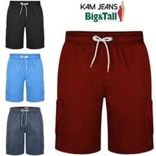 Image of Kam Mens Plus Size Swim Shorts, Drawstring Waist Cargo Short for Men, UK 2XL-8XL