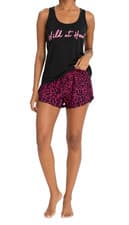 Image of Ann Summers Womens Pyjama Set Cami Top Shorts Wild At Heart Sleepwear XS-XL