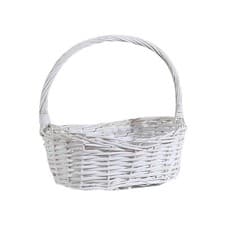 Image of Brown White Storage Baskets Oval Braided Basket Home Storage