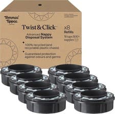 Image of Tommee Tippee Twist&Click Nappy Refills Pack of 8 Brand New