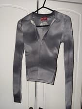 Image of Diesel Knitted V Neck Long Sleeve Top Women's