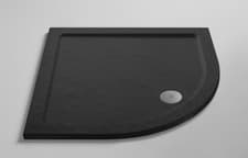 Image of Hudson Reed Slate Grey Offset Quadrant Shower Tray Set 1200x800
