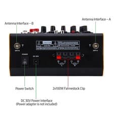 Image of 4-Channel Mixer With LED Display Built-in Amp & Wireless Mic US Plug