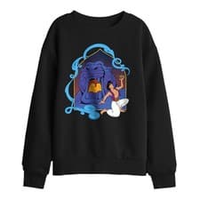 Image of Aladdin And The Magic Lamp At The Cave Of Wonders Kids Sweat 5-13 Years, Black