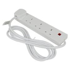 Image of Status 4 Way Extension Socket With Indicator - White - 2M