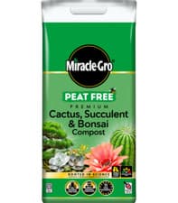 Image of Miracle Gro 10L Peat Free Cactus Succulent Bonsai Compost Vital Minerals Bag