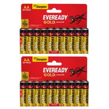 Image of Eveready AA Alkaline Gold Batteries 40 x Reliable Power for Everyday Electronics