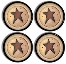 Image of Rustic Barn Star Cabinet Knobs Set of 4 – Western Country Drawer Pulls Decor