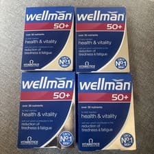 Image of Wellman 50 plus Health & Vitality Tablets x 4 Packs - 30 a pack total of 120