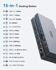 Image of USB C Docking Station,15 in 1 Laptop Docking Station for Windows and Mac OS