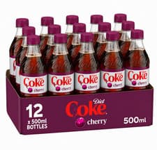 Image of Diet Coke Cherry 500ml Bottles – Pack of 6 or 12 – Fast & Safe Delivery