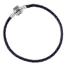Image of New Harry Potter Black Leather Bracelet for Slider Charms S 18cm Carat Shop