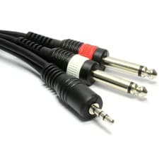 Image of 0.3M - 6M PRO 3.5mm Stereo to 2 x 6.35mm 1/4 inch Mono Jacks Cable Lead