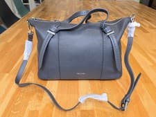 Image of New with Tags Ted Baker OELLIE Large Charcoal Grey Leather Bag Handbag RRP £229