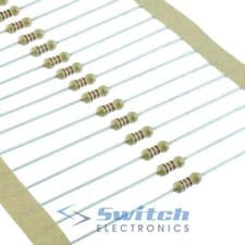 Image of 1r to 10M Ohm - 0.25W Carbon Film Resistors 5% Tolerance - 10 or 50 Pack