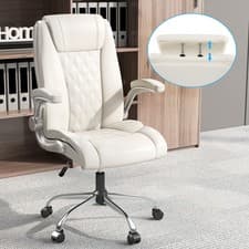 Image of Height Adjustable Executive Chair with 6-position Adjustable Headrest-Beige
