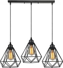 Image of LEDSone Vintage Retro 3 Way Ceiling Pendant Light Cluster Light Fitting Black D