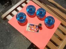 Image of TRANSPARENT BLUE 58mm CRUISER/SKATEBOARD WHEELS now FREE bearings & spacers