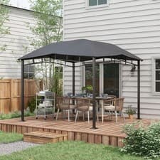 Image of 3x3(m) Outdoor Patio Gazebo Pavilion Canopy Tent Sunshade Steel Frame Grey