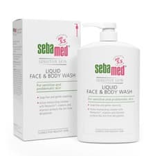 Image of Sebamed 1L Liquid Face & Body Wash Sensitive Skin pH 5.5 Gentle Pump Large