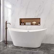 Image of Luxury Bathroom Freestanding Double Ended Bath Acrylic Bathtub 1500x720mm