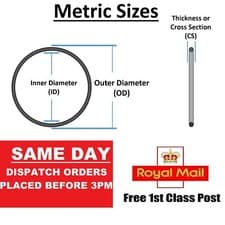 Image of Metric O Rings 3mm-50mm Internal Diameter Acid Oil Petrol Fuel Resistant