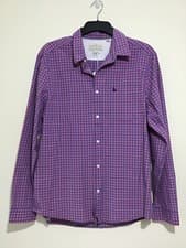 Image of Jack Wills Ruxton Classic Blue Pink Gingham Shirt Long Sleeve Size Large BNWT