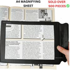 Image of Large A4 Sheet Magnifying Glass Full Page 3X Magnifier Reading Aid Lens Big UK
