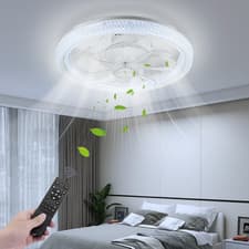 Image of Large LED Ceiling Fan with Lighting LED Light Adjustable Wind + Remote 6 Speed