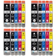 Image of 20 Ink Cartridges to replace Epson T2621 T2631 T2632 T2633 T2634 (T2636) non-OEM