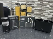 Image of Joseph Joseph New Matt Black Large Toothbrush Caddy & Slimline Soap Pump RRP £39