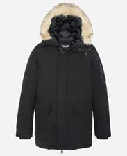 Image of BNWT SCHOTT NYC NELSON WINTER PARKA JACKET COAT IN BLACK FUR TRIM SIZE MEDIUM DS