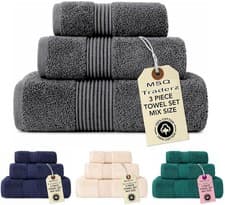 Image of 100% Egyptian Cotton Luxury Bath Towels Soft Face Hand Jumbo Bath Sheets 800GSM