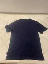 Image of Ted Baker Men's T Shirt Size Medium Dark Blue With Logo Written On The Front