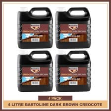 Image of Bartoline Creocote Oil Based Timber Treatment Dark Brown Creosote 4L X 4 P ACK