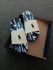 Image of Men’s Polo Ralph Lauren Blue/white Tie Tye Dye Slider Slides Size 11 BNIB