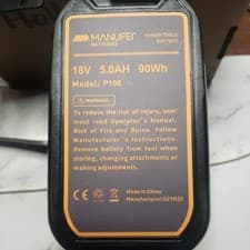 Image of MANUFER P108 18V 5.0Ah Li-ion Replacement Battery for Ryobi 18v One...