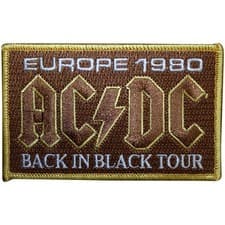 Image of AC/DC Standard Patch Europe 1980 Back In Black Tour